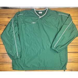 Reebok Vintage Sz XL Men's Windbreaker Jacket Lined Pullover Jersey Green Y2K‎